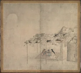 Familie genießt die Abendkühle